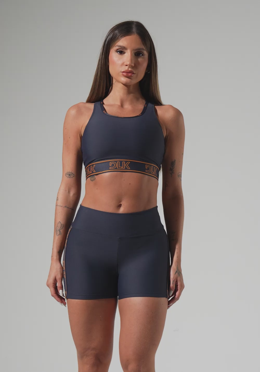 Top Fitness Feminino Com Bojo E Costas Vazadas Com Elástico Activity Dlk Grafite