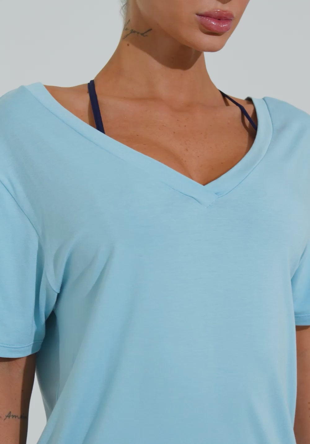 Blusa Feminina Com Decote V Soul Dlk Azul