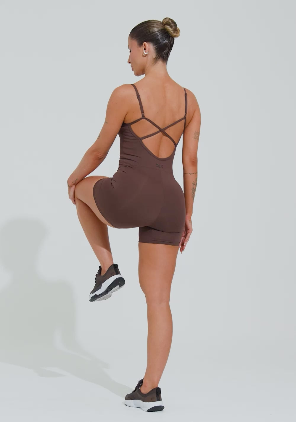 Macaquinho Fitness Feminino com Alças Reguláveis Soul Dlk Marrom