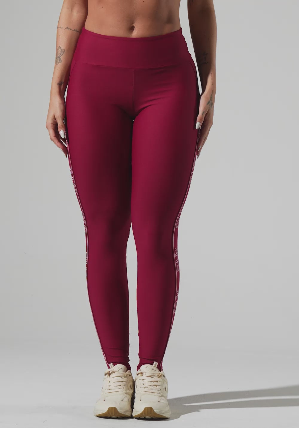 Legging Fitness Feminina Com Elástico Lateral Activity Dlk Vermelho Cereja