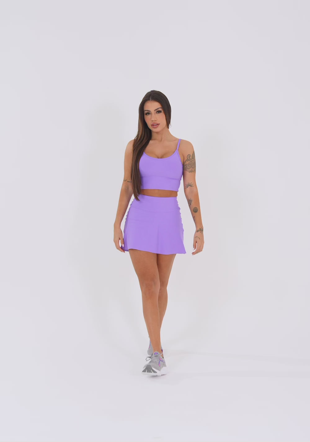 Short Saia Fitness Feminino Lavanda Aura Dlk