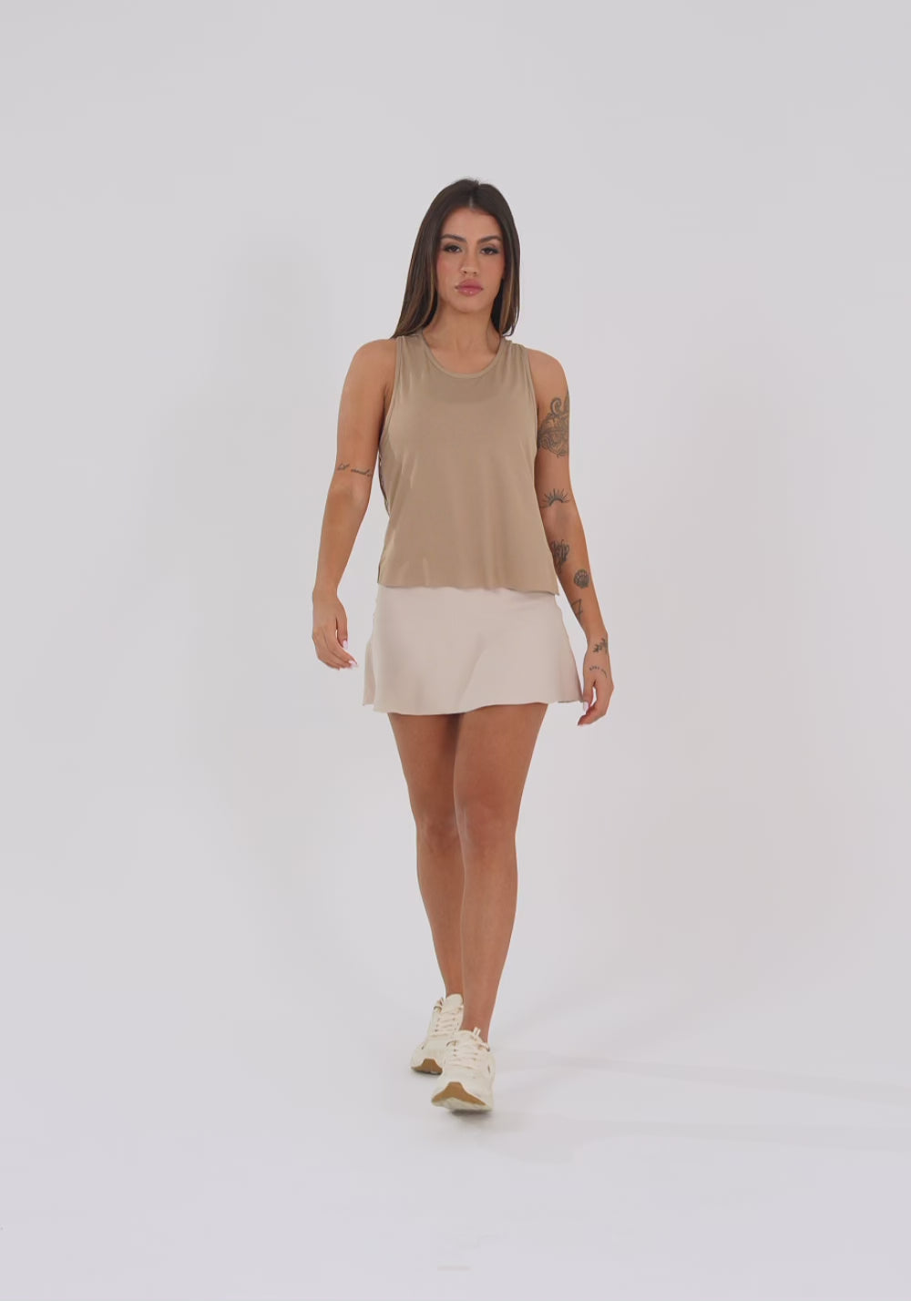 Cropped Fitness Feminino Capuccino Aura Dlk