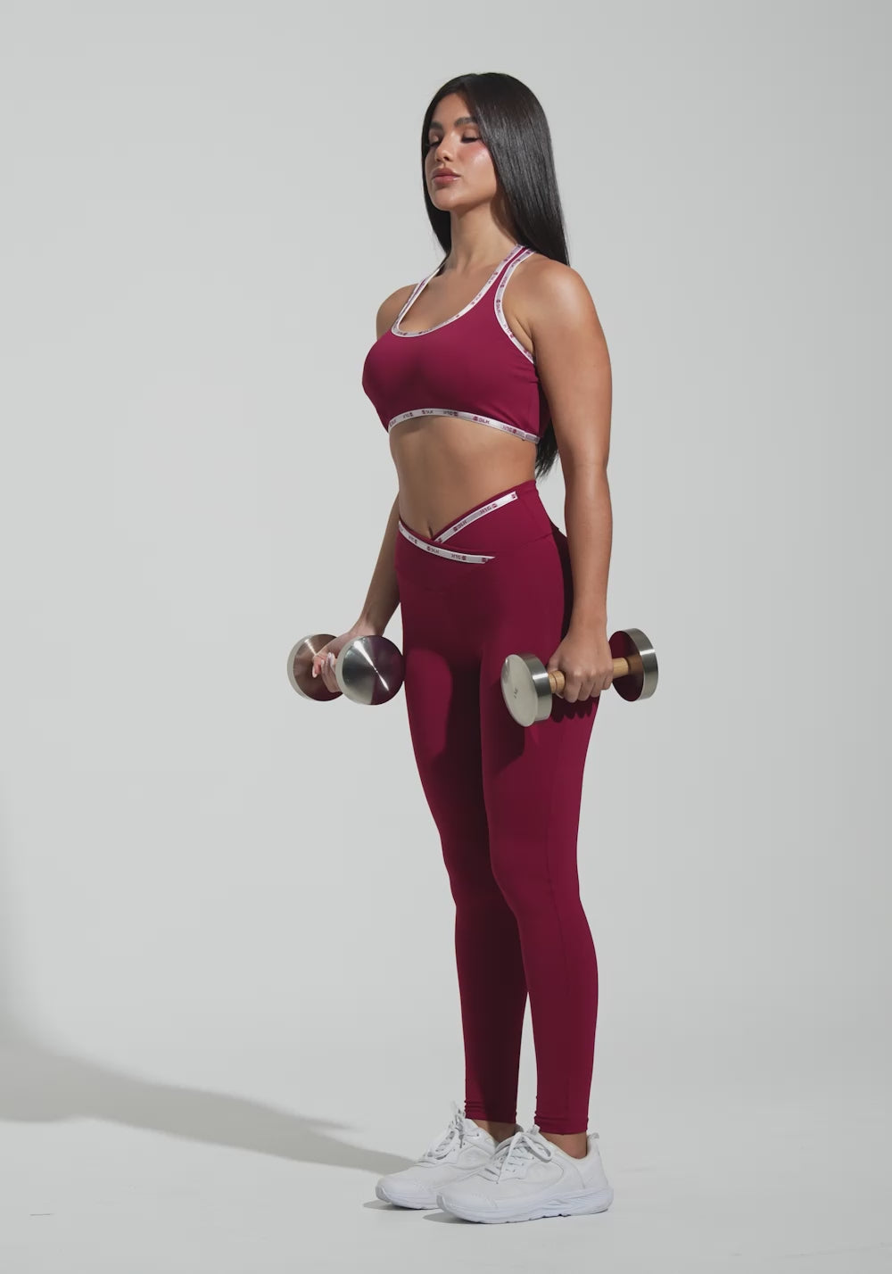Legging Fitness Feminina com Cós Transpassado e Elástico Athletic Dlk Vermelho Cereja