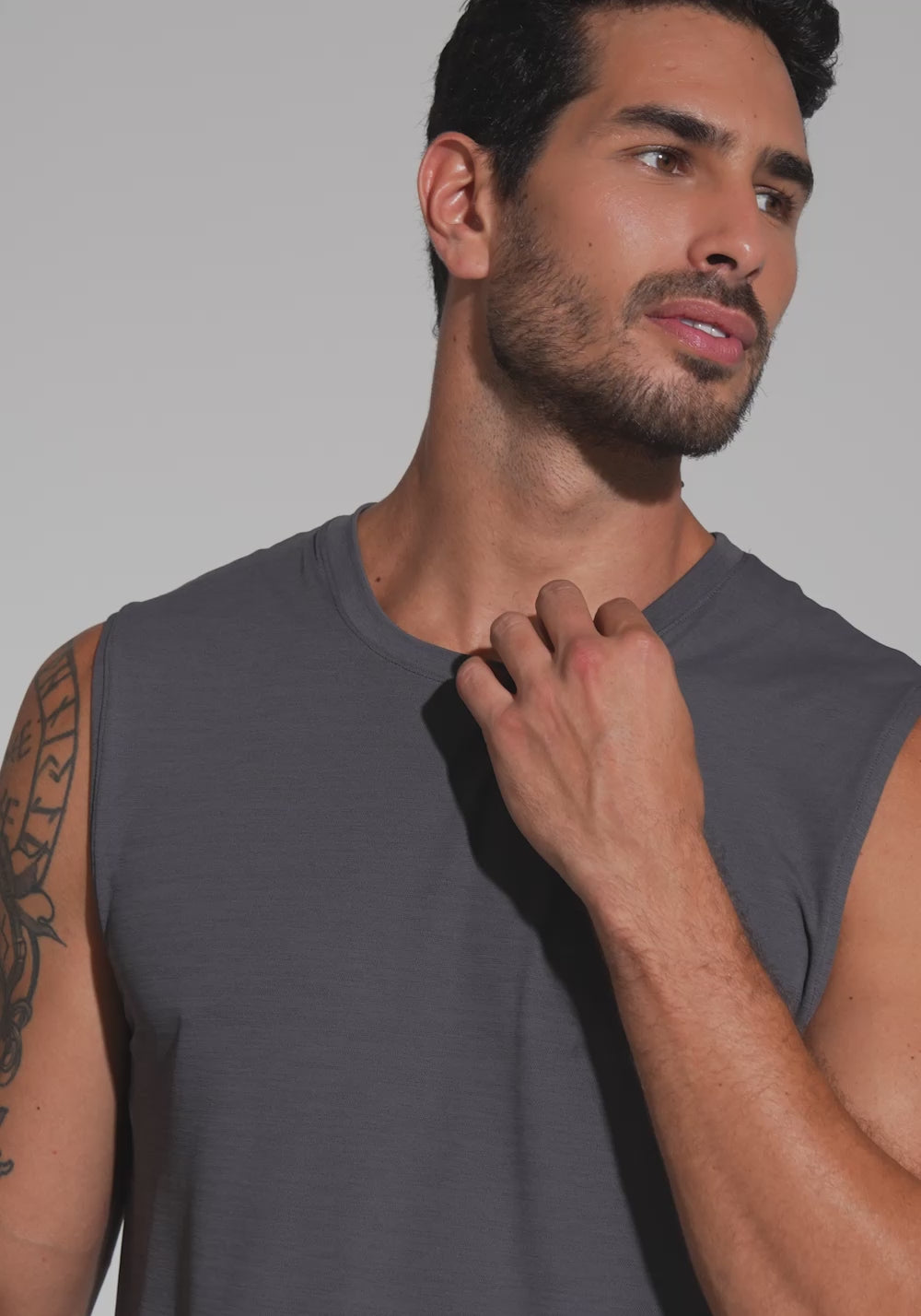 Regata Fitness Masculina Mescla Dlk Grafite