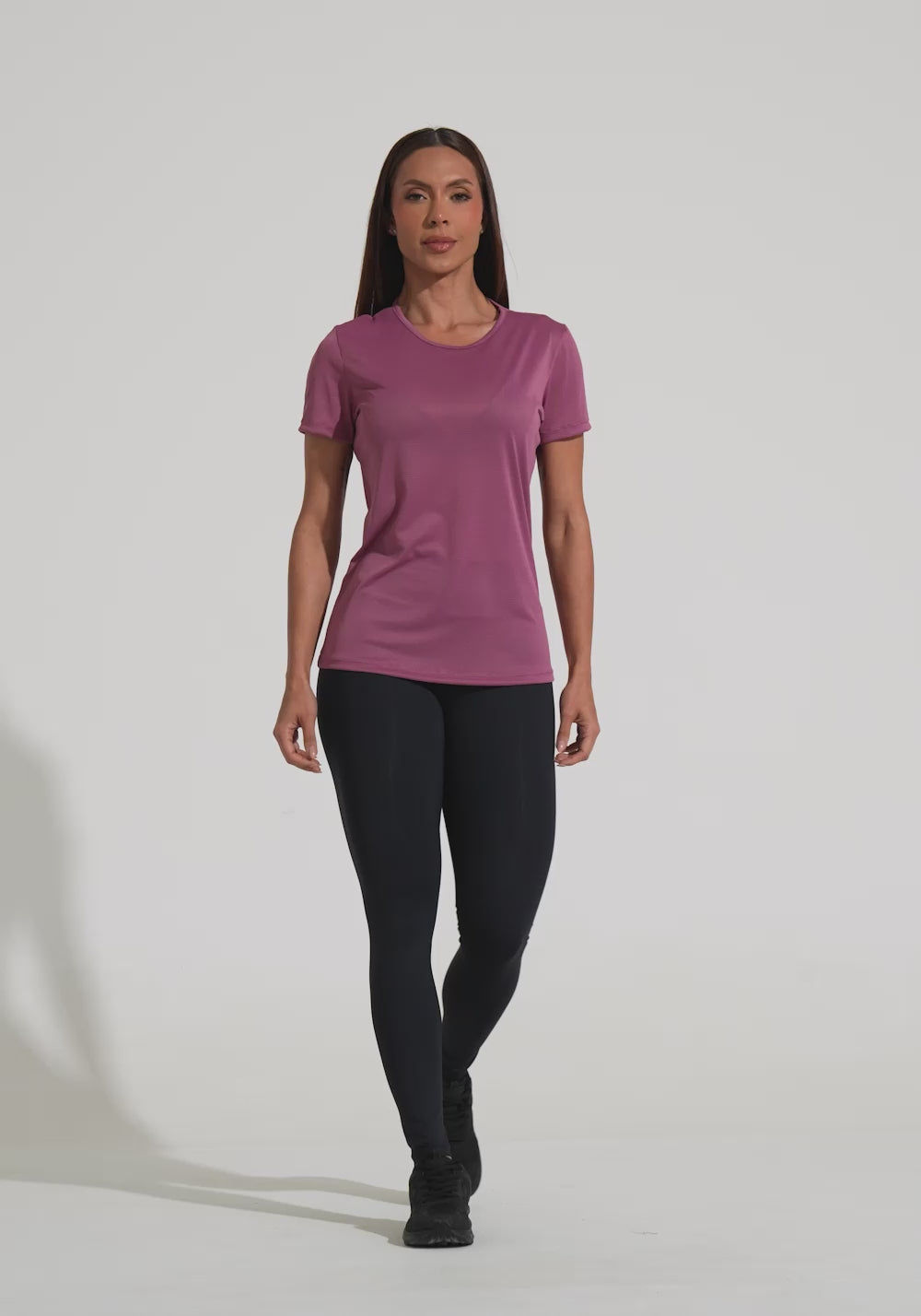 Blusa Baby Look Feminina De Poliamida Básica Dlk Rosa Antigo